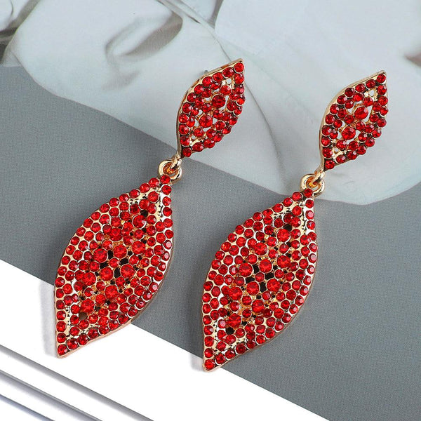 Luxury Design Full Crystal Rhinestone Inlay Dangle Drop Earrings