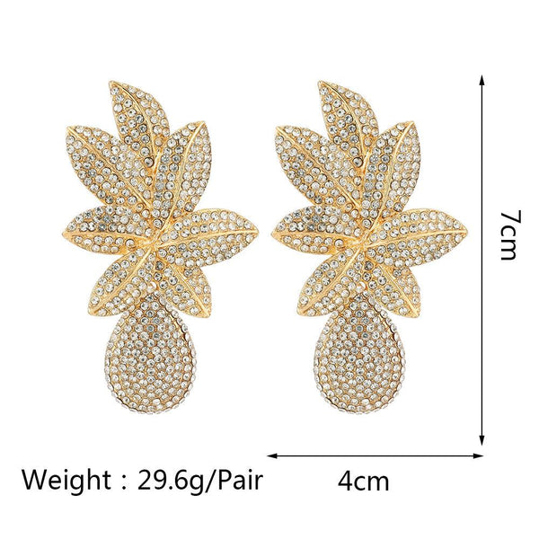 Luxury Glamour Design Formal Wear Pave Crystal Statement Earrings