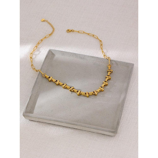 Luxury Golden Metallic Collar Chain Necklace