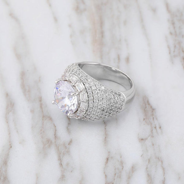 Luxury Iced Out Big Round CZ Statement Ring