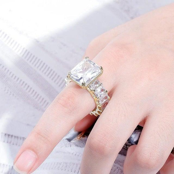 Luxury Large Stone Iced Out AAA CZ Statement Ring