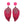 Luxury Wing Design Pink Red Full Crystal Dangle Statement Earrings