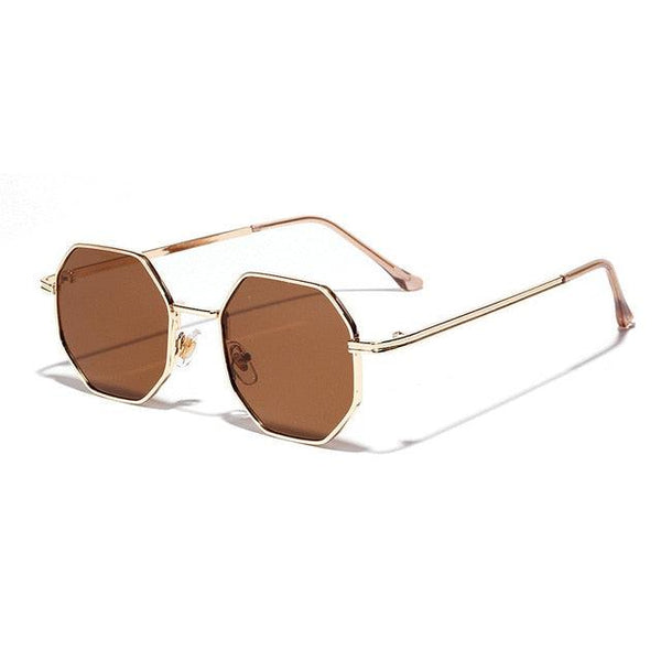 Metal Frame Geometric Lens Sunglasses