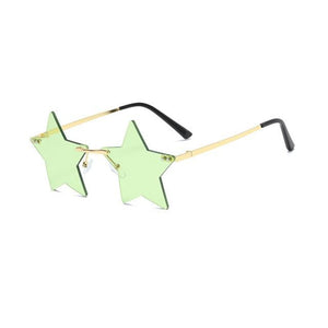 Metal Frame Rimless Star Lens Sunglasses