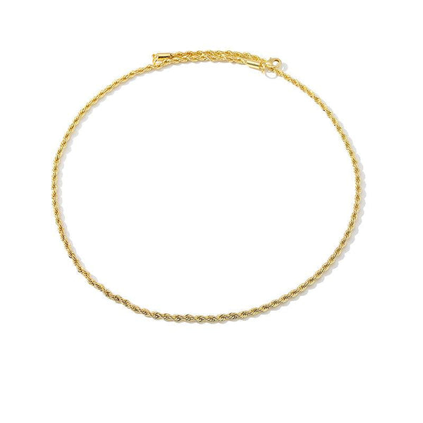 Metallic Minimalist Braided Chain Fashion Necklace