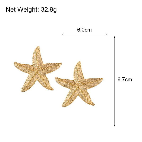 Metallic Starfish Statement Earrings