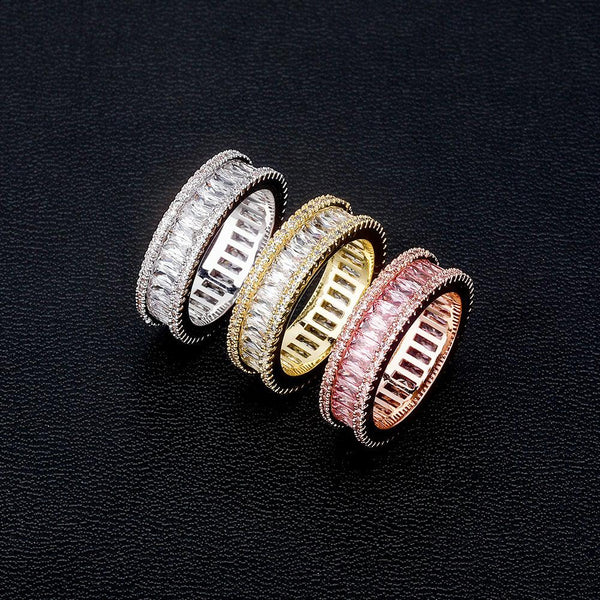 Micro Pave Luxury Wrap Around Stone Iced Out AAA CZ Ring