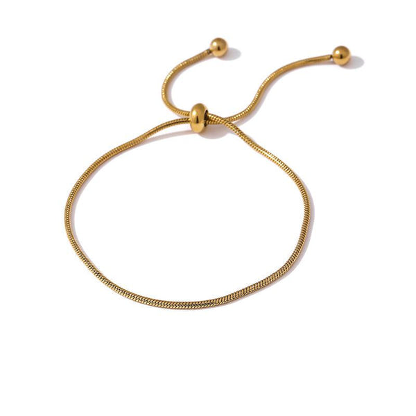 Minimalist Gold Metallic Beaded Rope Chain Tassel Bracelet