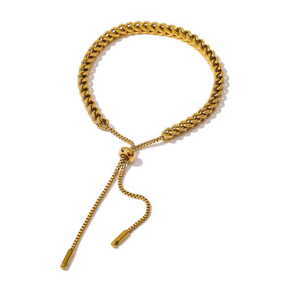 Minimalist Vintage Design Metallic Chain Link Tassel Bracelet