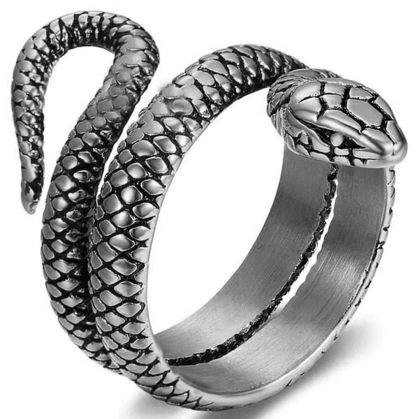Punk Goth Snake Wrap Ring
