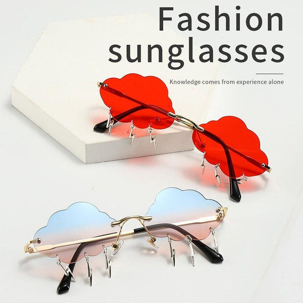 Rimless Cloudy Day Candy Color Sunglasses