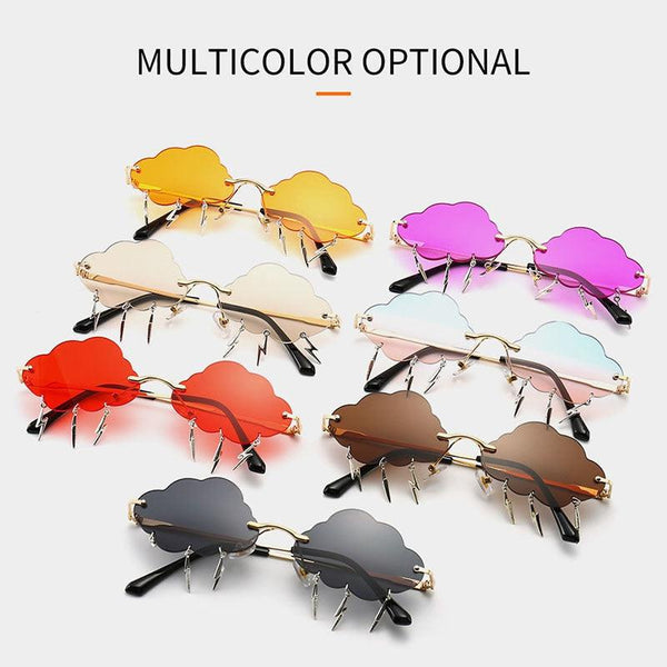 Rimless Cloudy Day Candy Color Sunglasses