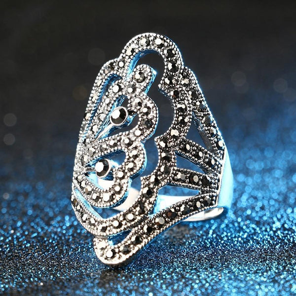Silver Butterfly Wing Statement Ring