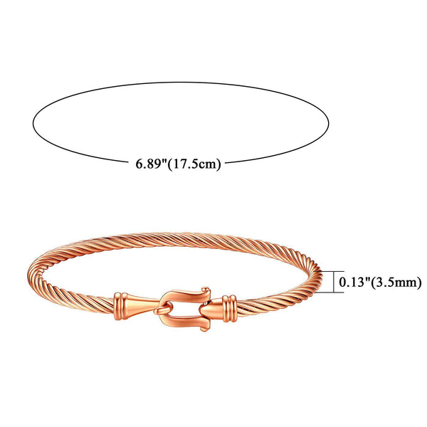 Stainless Steel Braided Rope Metallic Bangle Bracelet