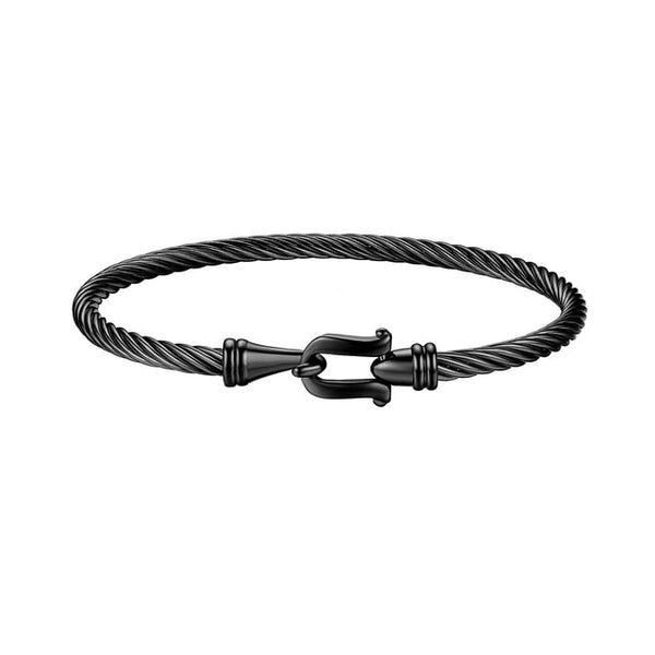 Stainless Steel Braided Rope Metallic Bangle Bracelet