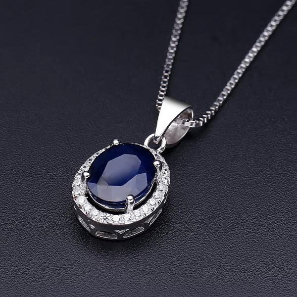 Sterling Silver Blue Sapphire Luxury Jewelry Set