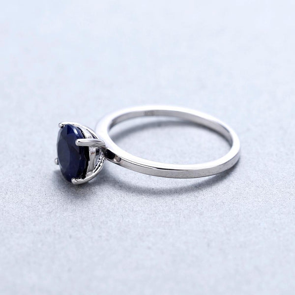 Sterling Silver Blue Sapphire Ring