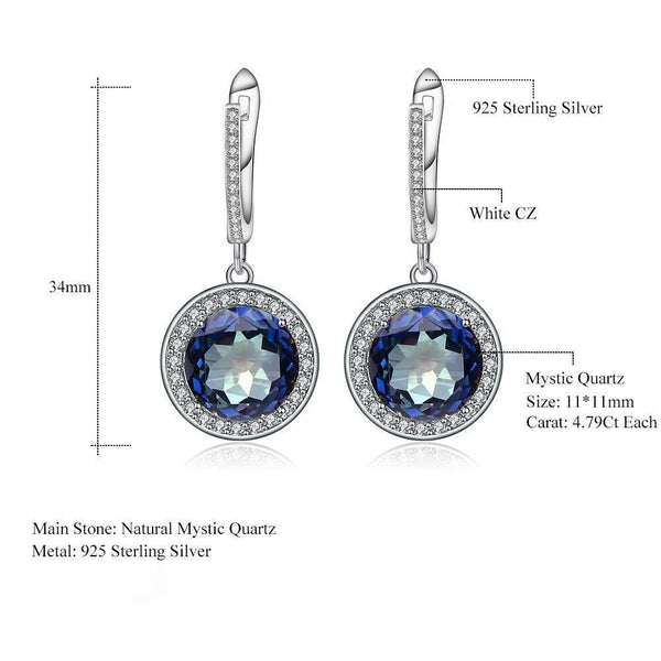 Sterling Silver Bluish Mystic Quartz Earrings