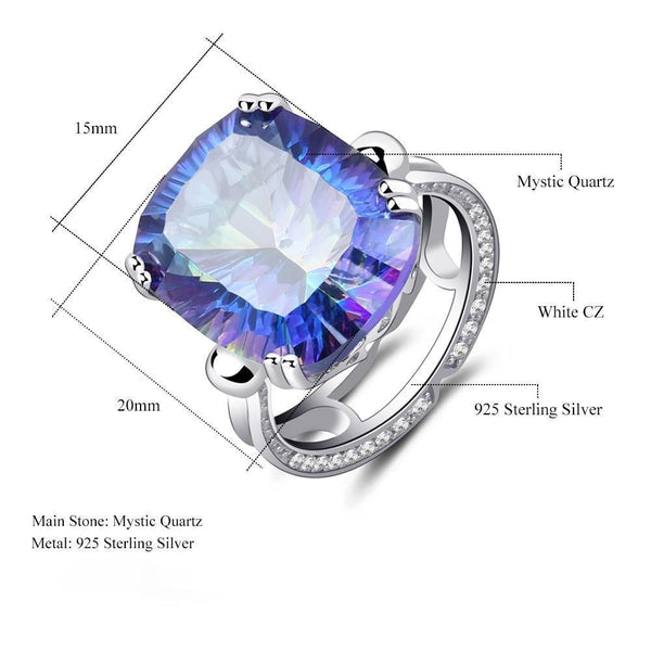 Sterling Silver Bluish Mystic Quartz Statement Ring