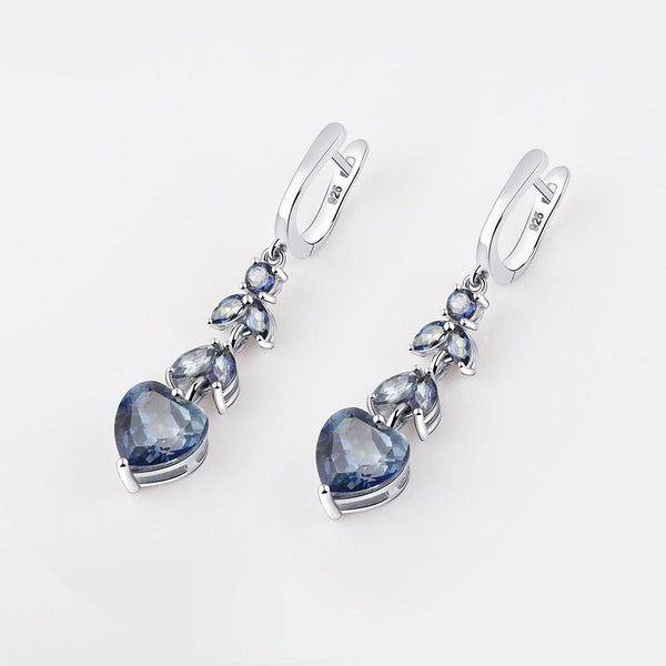 Sterling Silver Mystic Quartz Heart Earrings