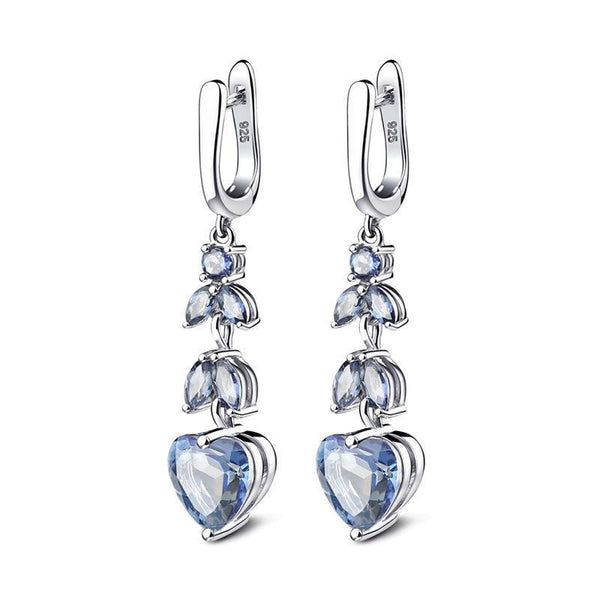 Sterling Silver Mystic Quartz Heart Earrings