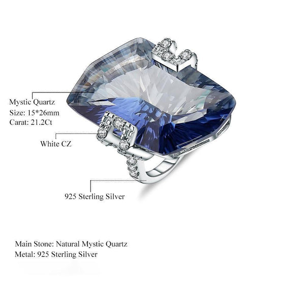 Sterling Silver Mystic Quartz Statement Jewelry Set