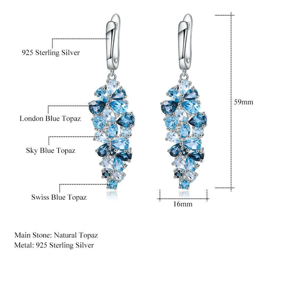 Sterling Silver Topaz Luxury Earrings