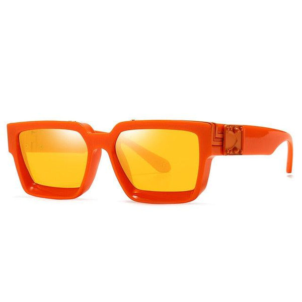Vibrant Color Retro Design Square Lens Sunglasses