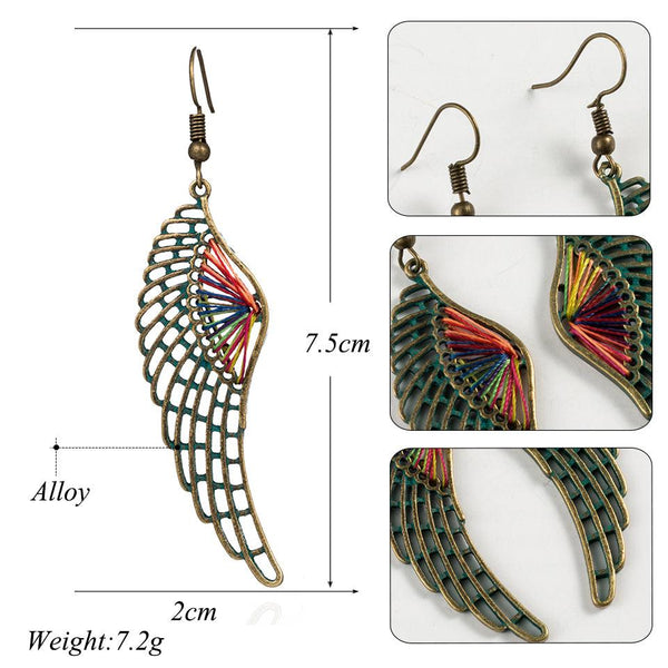 BOHO Wing Color Weave Dangle Earrings