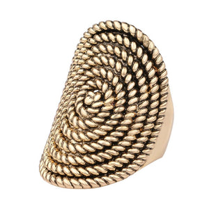Vintage Design Golden Swirl BOHO Statement Ring