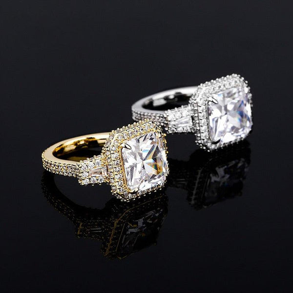 Vintage Design Large Stone Pave AAA CZ Statement Ring