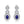 Vintage Design Sterling Silver Blue Sapphire Dangle Earrings