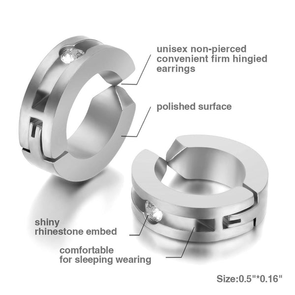 Wide Cuff Stainless Steel Hoop Earrings
