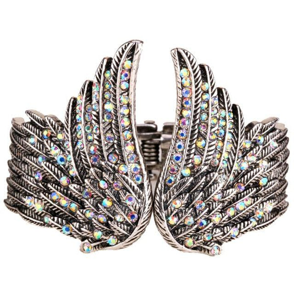 Angel Wings Wide Cuff Bangle Bracelet