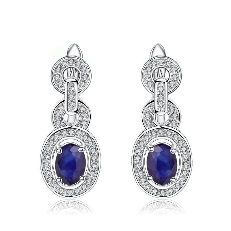 Antique-Inspired Sterling Silver Blue Sapphire Dangle Earrings - Lucid Fantasy 