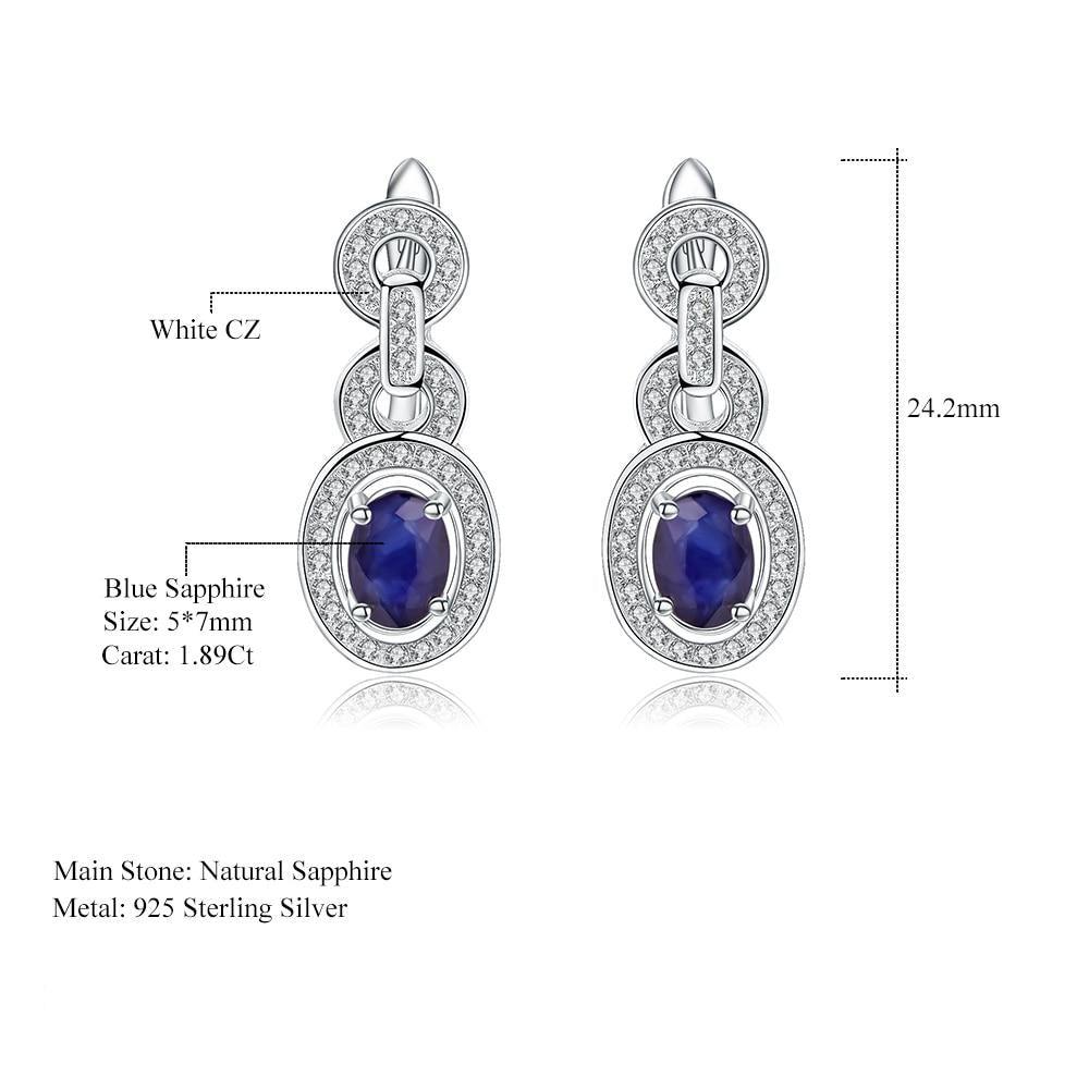 Antique-Inspired Sterling Silver Blue Sapphire Dangle Earrings - Lucid Fantasy 