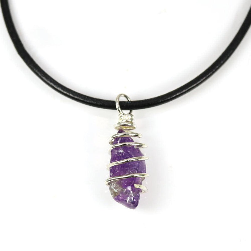 Artisan Crafted Chunky Amethyst Pendant in 925 Sterling Silver - Unique Boho Style - Lucid Fantasy 