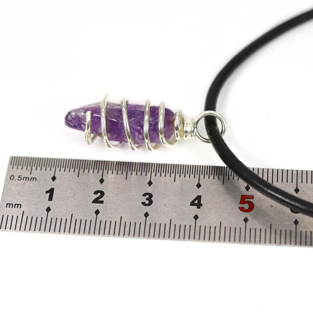 Artisan Crafted Chunky Amethyst Pendant in 925 Sterling Silver - Unique Boho Style - Lucid Fantasy 