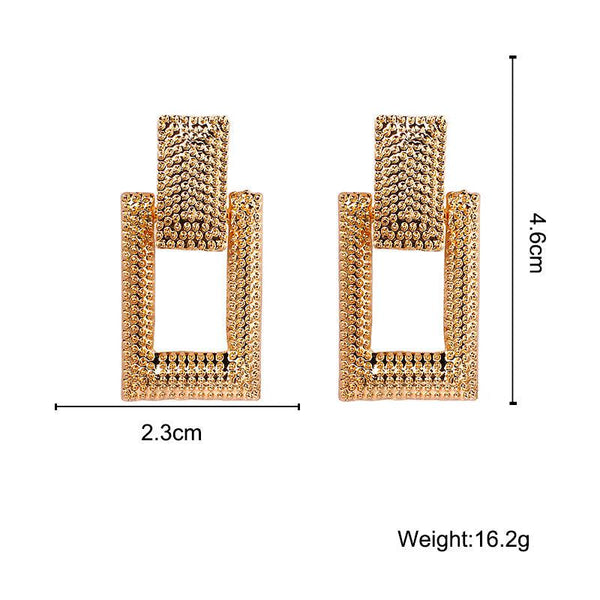 Bead Texture Luxury Metallic Dangle Earrings