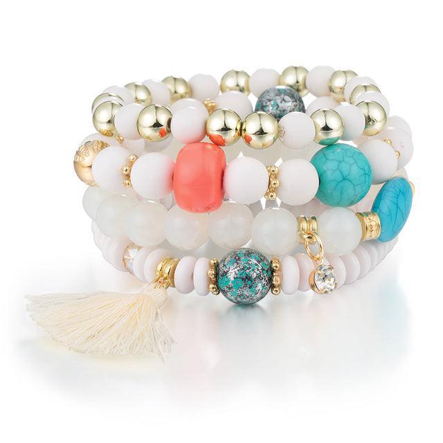 Bohemian Beaded Tassel Cuff Bracelet - Lucid Fantasy 