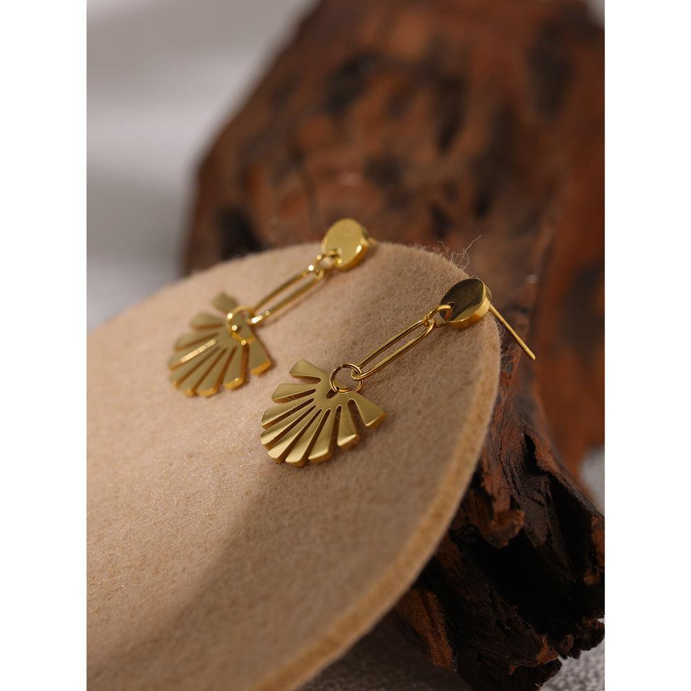 Bohemian Radiant Sun Gold Metal Drop Dangle Earrings - Lucid Fantasy 