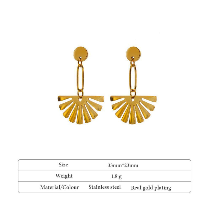 Bohemian Radiant Sun Gold Metal Drop Dangle Earrings - Lucid Fantasy 