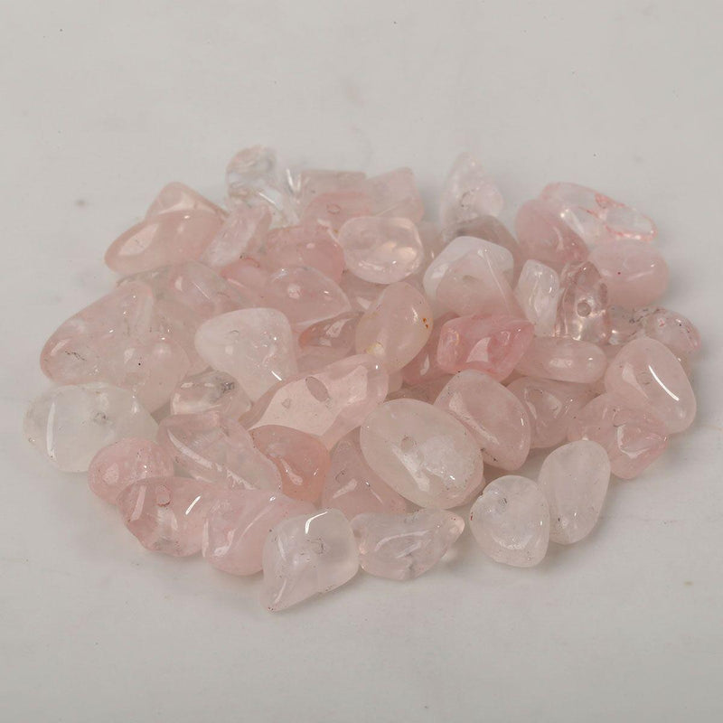 Bohemian Rose Quartz Wide Cuff Stretch Bracelet with Chunky Design - Lucid Fantasy 