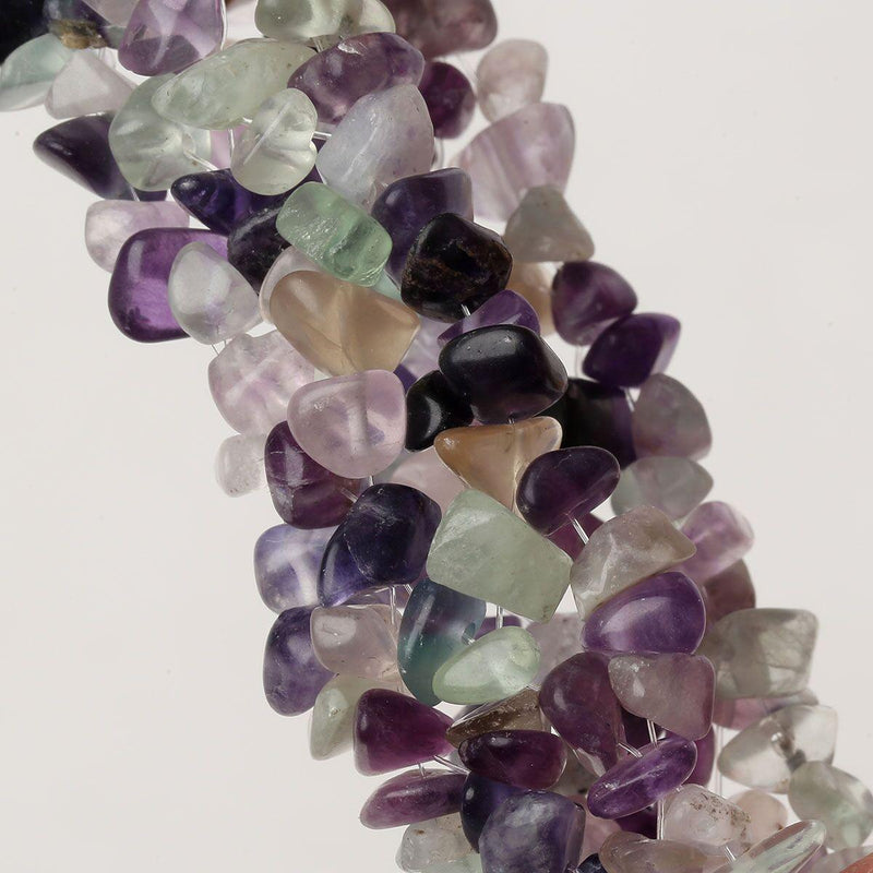 Bohemian Wide Cuff Chunky Fluorite Stretch Bracelet - Lucid Fantasy 