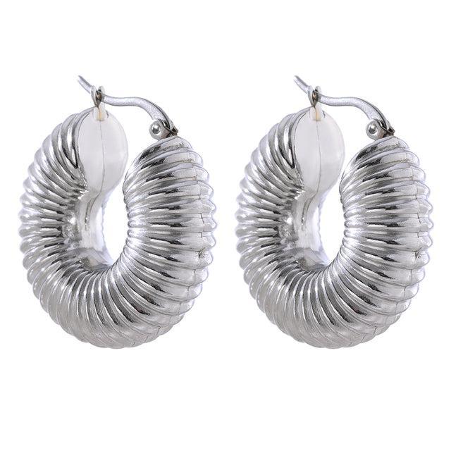 Boho Chic Chic Tubular Metallic Chunky Hoop Dangle Earrings - Lucid Fantasy 