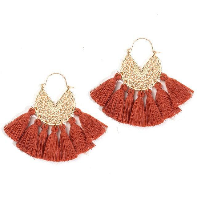 Boho Chic Golden Tassel Earrings - Lucid Fantasy 