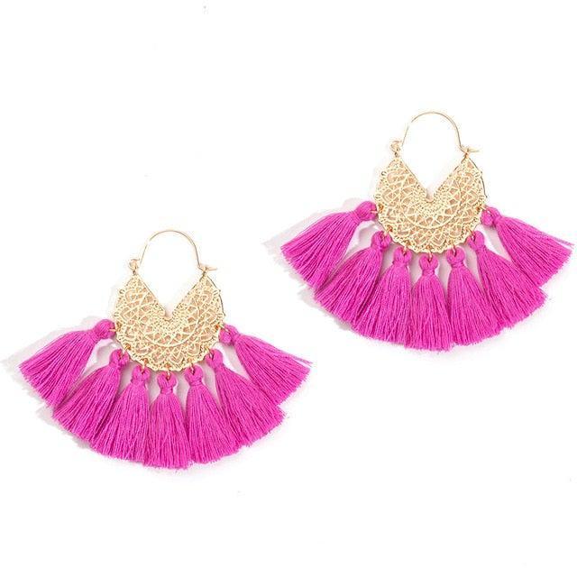 Boho Chic Golden Tassel Earrings - Lucid Fantasy 