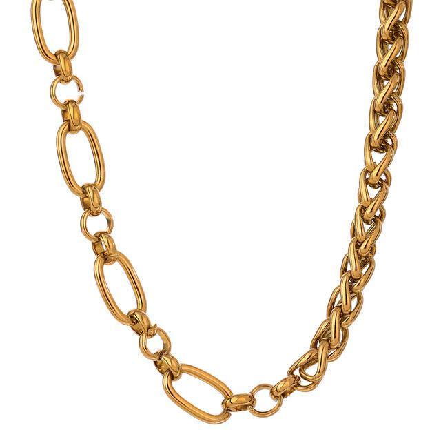 Chic Asymmetric Glossy Metallic Double Chain Necklace - Lucid Fantasy 