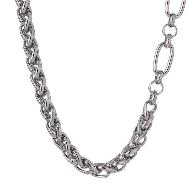 Chic Asymmetric Glossy Metallic Double Chain Necklace - Lucid Fantasy 