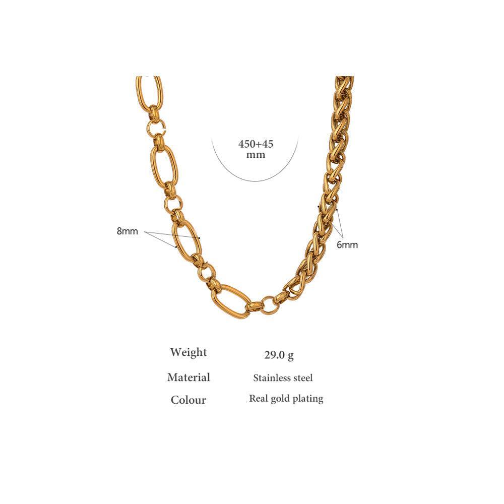 Chic Asymmetric Glossy Metallic Double Chain Necklace - Lucid Fantasy 